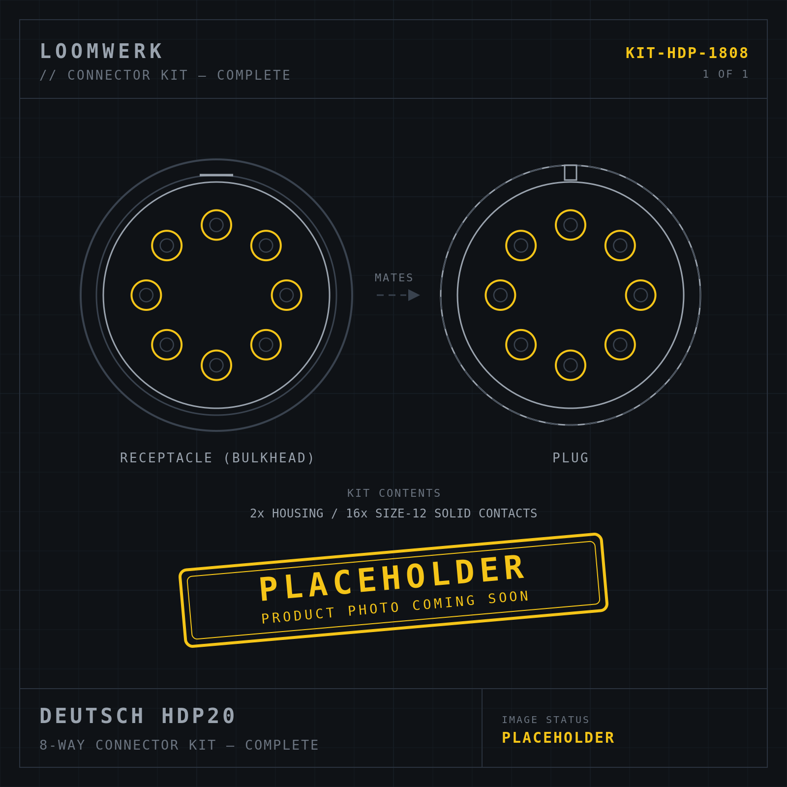 Deutsch HDP20 8-way connector kit placeholder