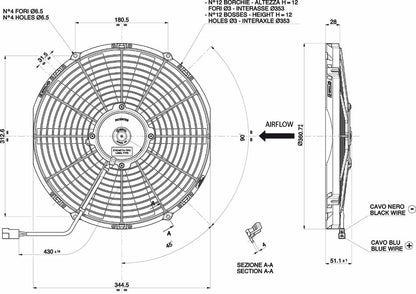 SPAL ventilator 330 mm — pusher