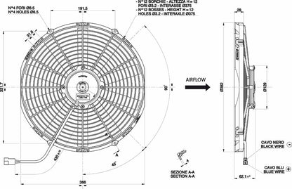 Ventilateur SPAL 350 mm — aspirant